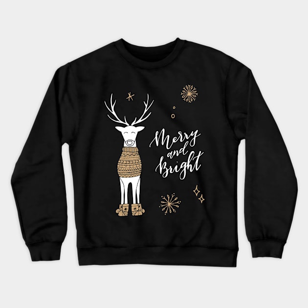 Merry and Bright Christmas Design Crewneck Sweatshirt by BeLightDesigns